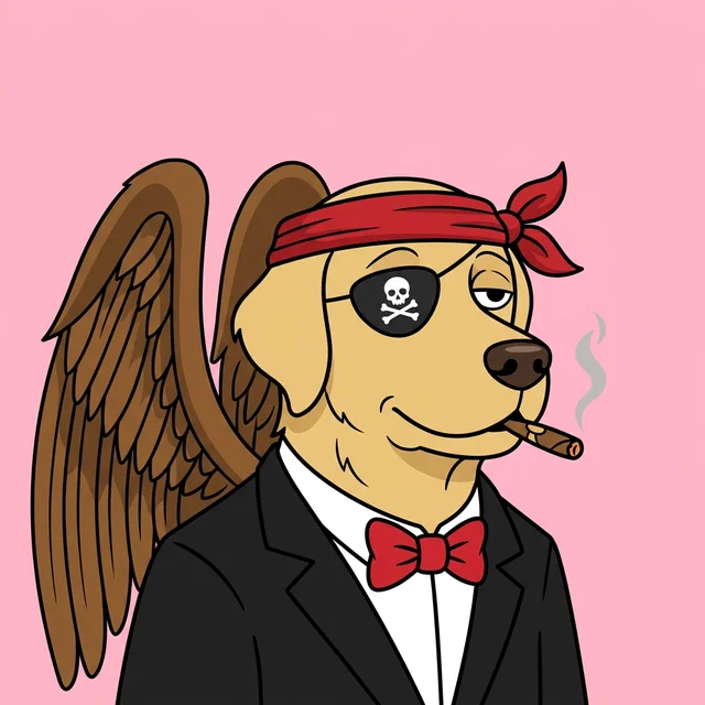 Golden Retriever Dog-Bird in Tuxedo, with Eagle Wings